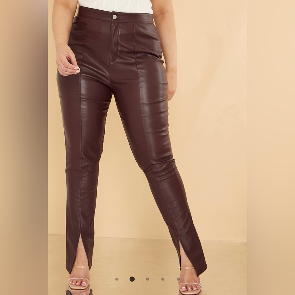 Faux leather pants